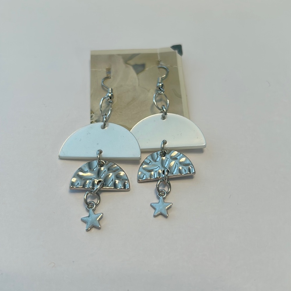 Handmade earrings stainless steel with tiny stars